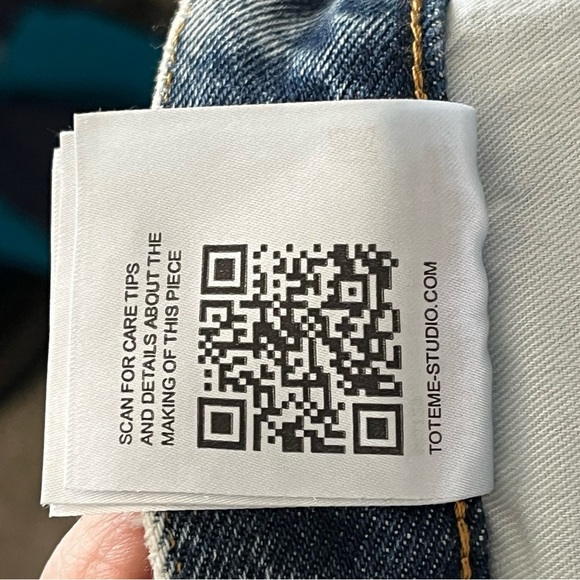 Toteme Twisted Seam Straight Wide Leg Jeans 29 Worn Wash Blue - Picture 10 of 12